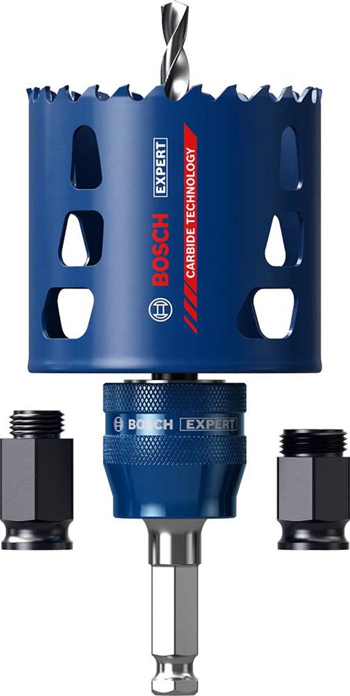 Tooled Up | Bosch Professional Bosch Expert Tough Material Hole Saw Starter Kit 68mm Bosch Professional Bosch Expert Tough Material Hole Saw Starter Kit 68mm