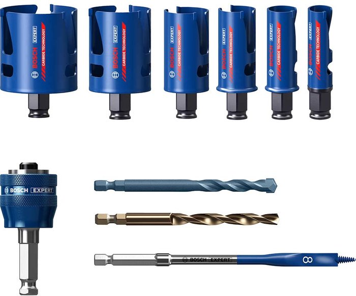 Tooled Up | Bosch Professional Bosch Expert 10 Piece Construction Material Hole Saw Set Bosch Professional Bosch Expert 10 Piece Construction Material Hole Saw Set