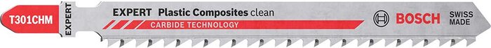 Tooled Up | Bosch Professional Bosch Expert T301CHM Plastic Composites Clean Cut Jigsaw Blades Pack of 3 Bosch Professional Bosch Expert T301CHM Plastic Composites Clean Cut Jigsaw Blades Pack of 3