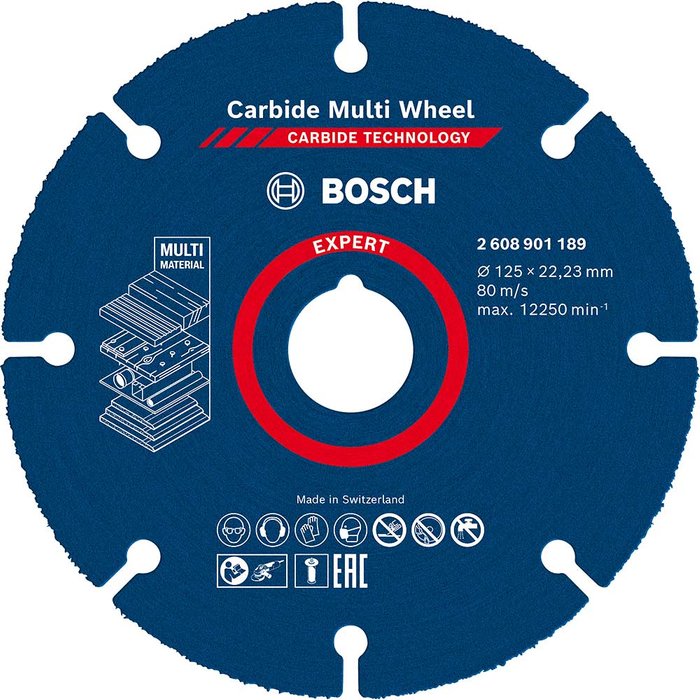 Tooled Up | Bosch Professional Bosch Expert Carbide Multi Cutting Disc 125mm Pack of 1 Bosch Professional Bosch Expert Carbide Multi Cutting Disc 125mm Pack of 1