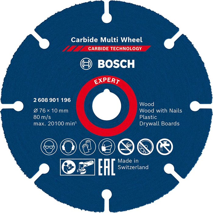 Tooled Up | Bosch Professional Bosch Expert Carbide Multi Cutting Disc 76mm Pack of 1 Bosch Professional Bosch Expert Carbide Multi Cutting Disc 76mm Pack of 1