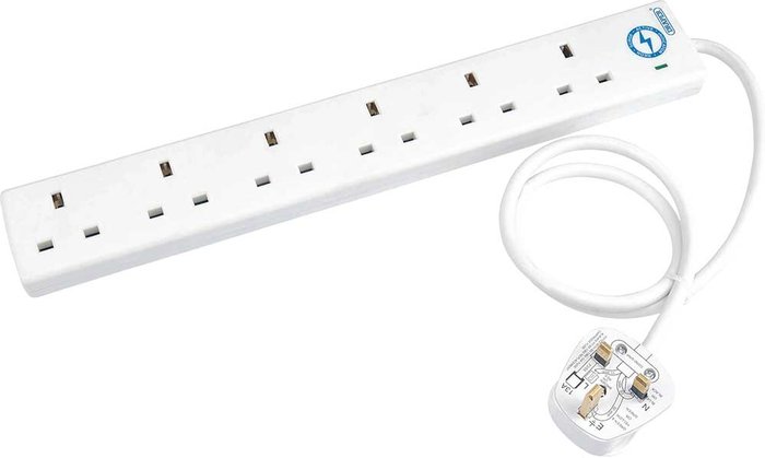 Tooled Up | Draper Draper 6 Socket Protected Extension Lead 0.75m Draper Draper 6 Socket Protected Extension Lead 0.75m