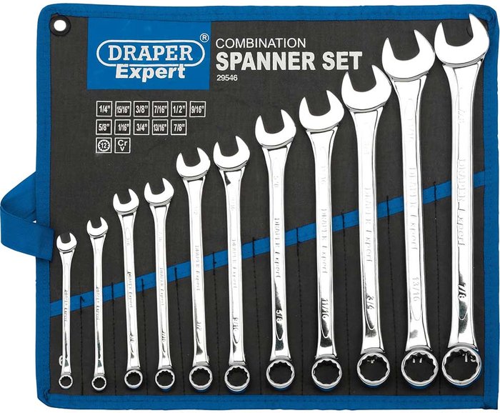 Tooled Up | Draper Draper 11 Piece Combination Spanner Set Imperial Draper Draper 11 Piece Combination Spanner Set Imperial