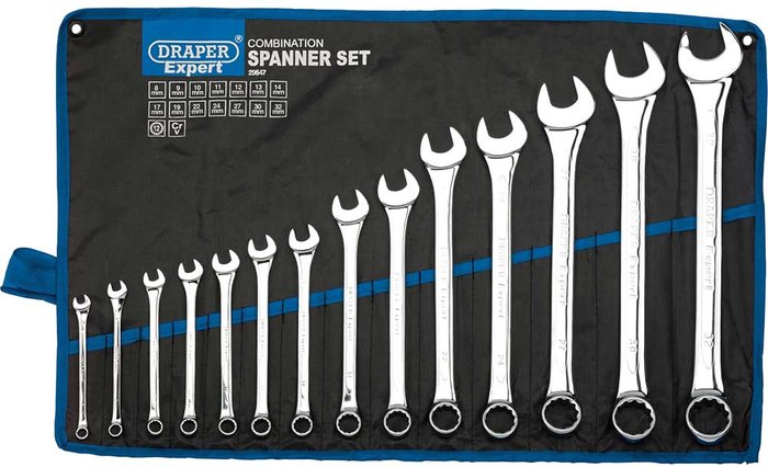 Tooled Up | Draper Draper 14 Piece Combination Spanner Set Metric Draper Draper 14 Piece Combination Spanner Set Metric