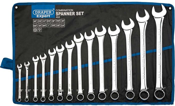 Tooled Up | Draper Draper 14 Piece Combination Spanner Set Imperial Draper Draper 14 Piece Combination Spanner Set Imperial
