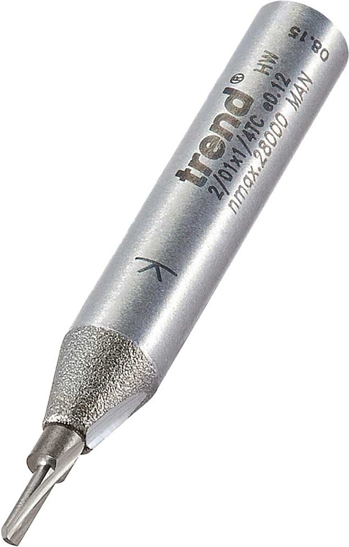 Tooled Up | Trend Trend Eccentric Single Flute Router Cutter 1.5mm 6mm 1/4 Trend Trend Eccentric Single Flute Router Cutter 1.5mm 6mm 1/4