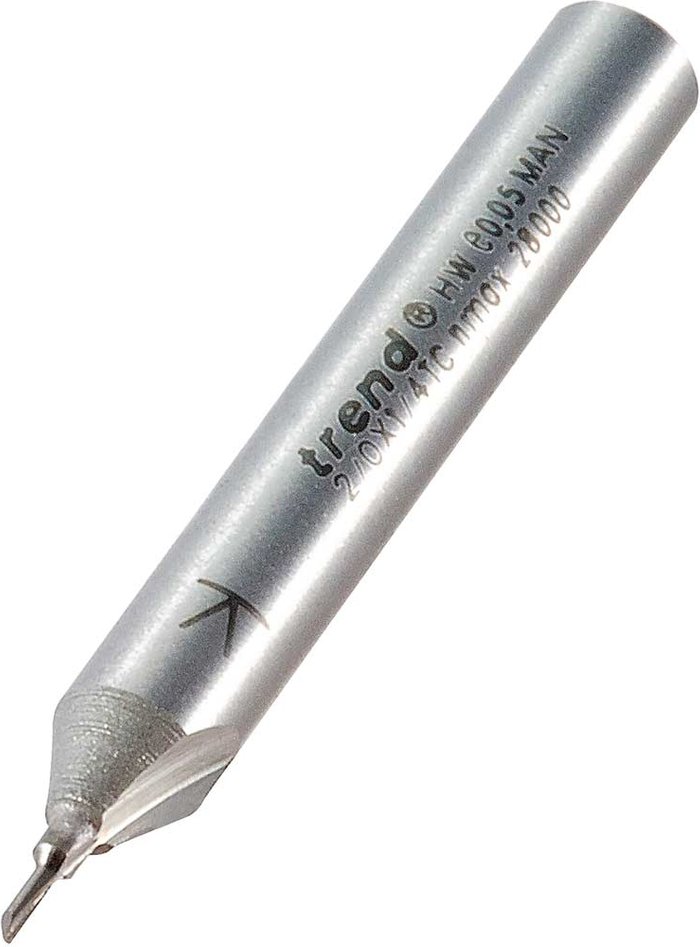 Tooled Up | Trend Trend Eccentric Single Flute Router Cutter 1mm 3mm 1/4 Trend Trend Eccentric Single Flute Router Cutter 1mm 3mm 1/4