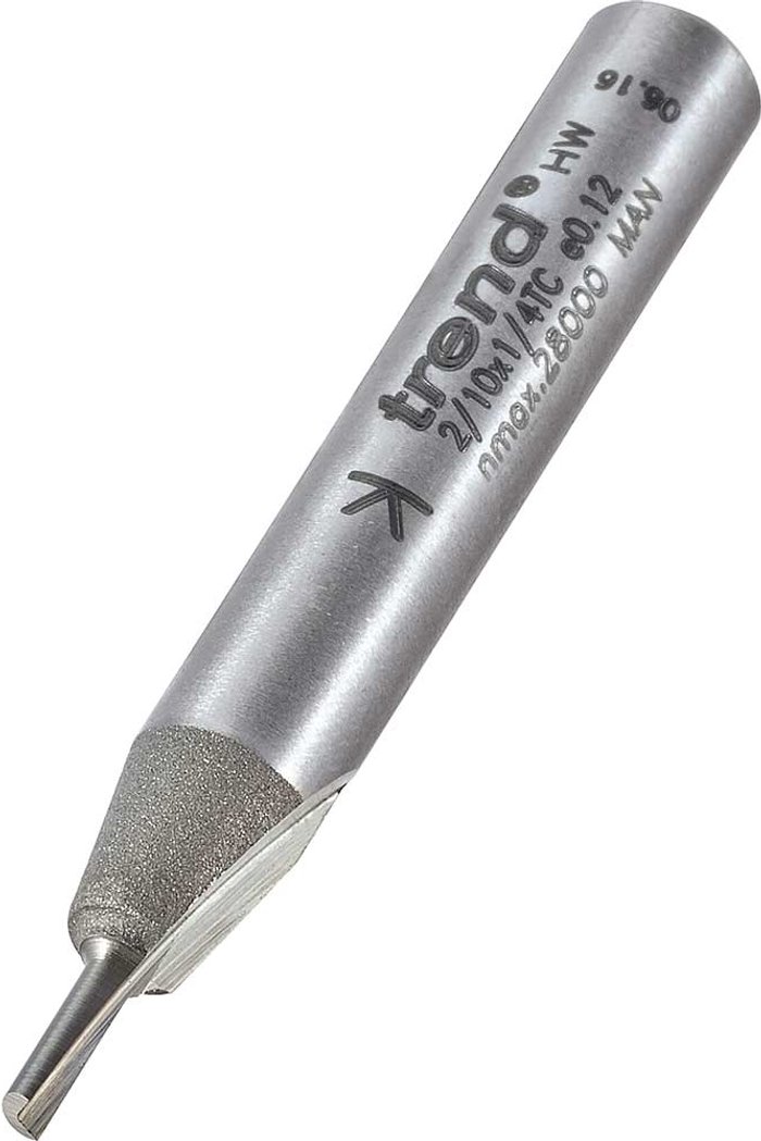 Tooled Up | Trend Trend Eccentric Single Flute Router Cutter 2mm 5mm 1/4 Trend Trend Eccentric Single Flute Router Cutter 2mm 5mm 1/4