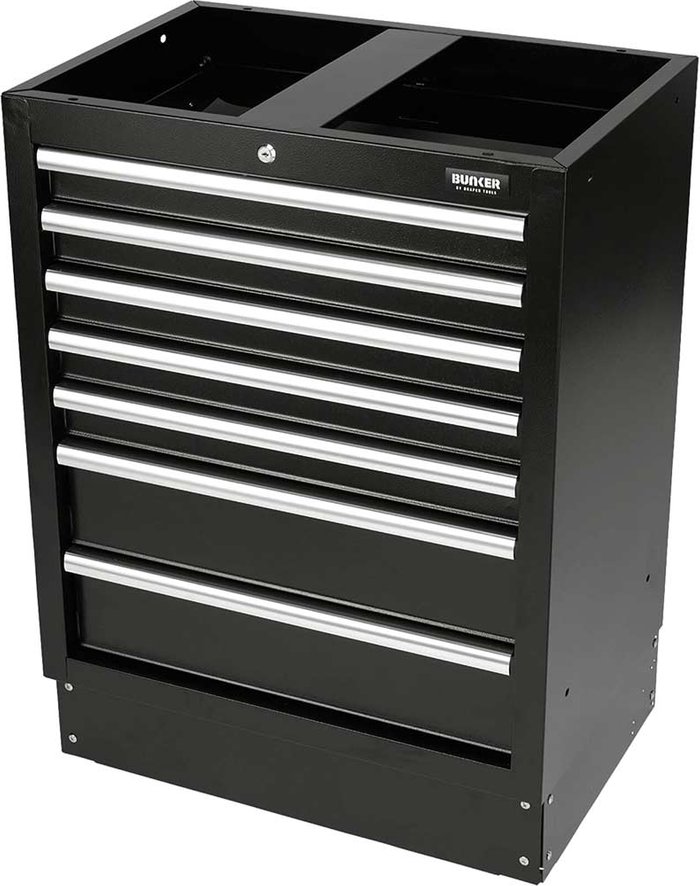 Tooled Up | Bunker Bunker 7 Drawer Modular Floor Tool Cabinet Black Bunker Bunker 7 Drawer Modular Floor Tool Cabinet Black