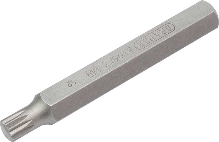 Tooled Up | Draper Draper Expert XZN Spline 10mm Shank Insert Bits M8 75mm Pack of 1 Draper Draper Expert XZN Spline 10mm Shank Insert Bits M8 75mm Pack of 1