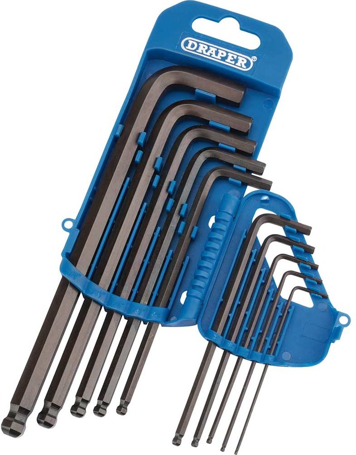 Tooled Up | Draper Draper 10 Piece Ball End Hexagon Allen Key Set Imperial Draper Draper 10 Piece Ball End Hexagon Allen Key Set Imperial