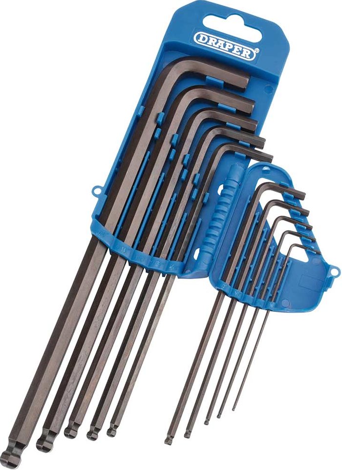 Tooled Up | Draper Draper 10 Piece Extra Long Ball End Allen Key Set Imperial Draper Draper 10 Piece Extra Long Ball End Allen Key Set Imperial