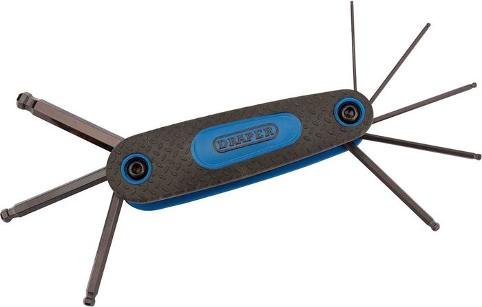 Tooled Up | Draper Draper Expert 8 Piece Folding Ball End Hexagon Allen Key Set Metric Draper Draper Expert 8 Piece Folding Ball End Hexagon Allen Key Set Metric