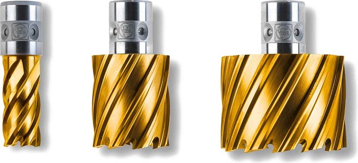 Tooled Up | Fein Fein Dura HSS TiN QuickIN Holder Mag Drill Hole Cutter 12mm 25mm Fein Fein Dura HSS TiN QuickIN Holder Mag Drill Hole Cutter 12mm 25mm