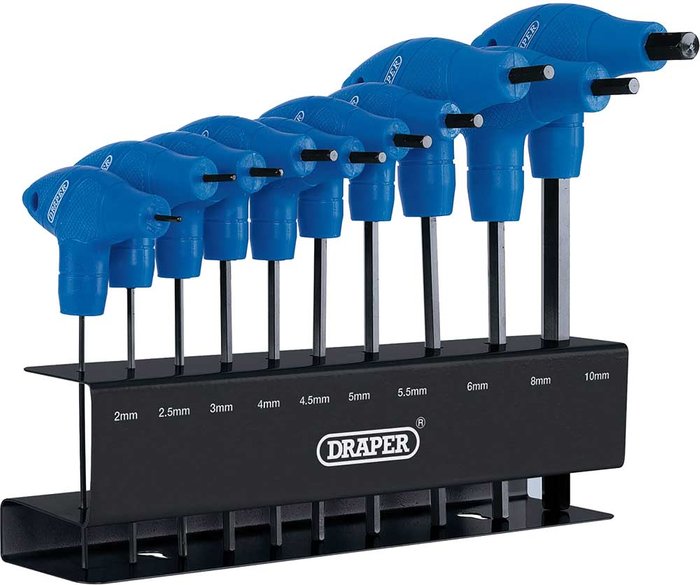 Tooled Up | Draper Draper 10 Piece T Handle Hexagon Allen Key Set Metric Draper Draper 10 Piece T Handle Hexagon Allen Key Set Metric