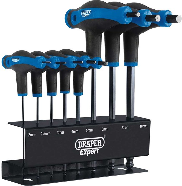 Tooled Up | Draper Draper Expert 8 Piece T Handle Ball End Hexagon Allen Key Set Metric Draper Draper Expert 8 Piece T Handle Ball End Hexagon Allen Key Set Metric