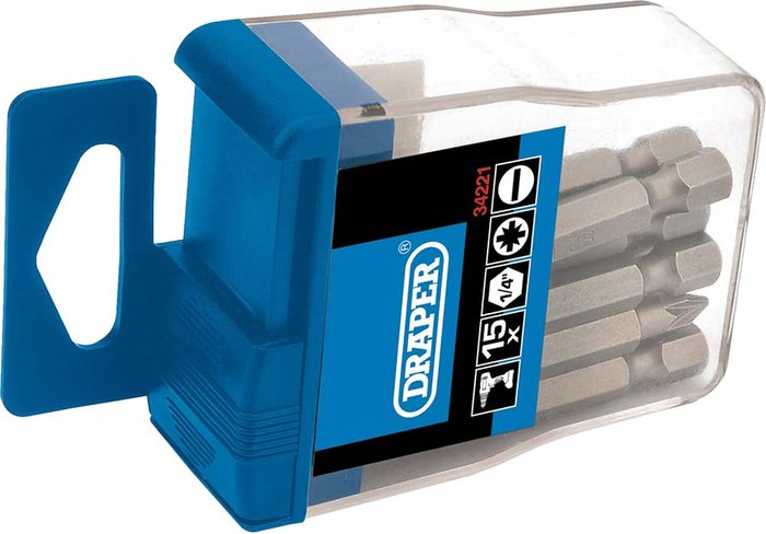 Tooled Up | Draper Draper Expert 15 Piece Slotted and Pozi Screwdriver Bit Set Draper Draper Expert 15 Piece Slotted and Pozi Screwdriver Bit Set