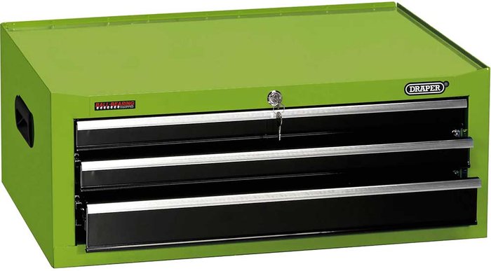 Tooled Up | Draper Draper 3 Drawer Tool Chest Green Draper Draper 3 Drawer Tool Chest Green