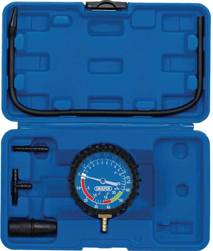 Tooled Up | Draper Draper 5 Piece Vacuum Pressure Test Kit Draper Draper 5 Piece Vacuum Pressure Test Kit