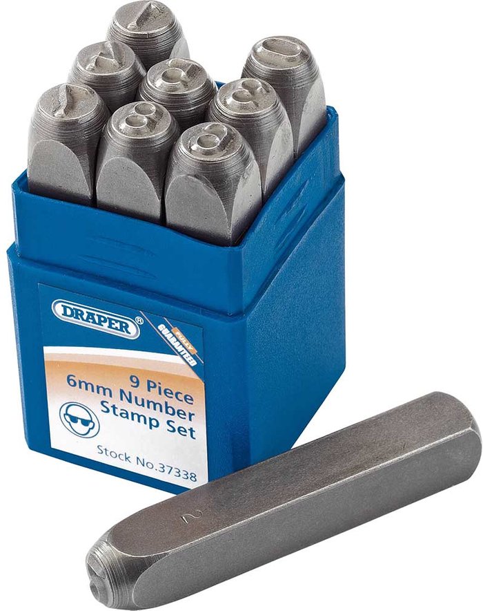 Tooled Up | Draper Draper Number Punch Set 6mm Draper Draper Number Punch Set 6mm