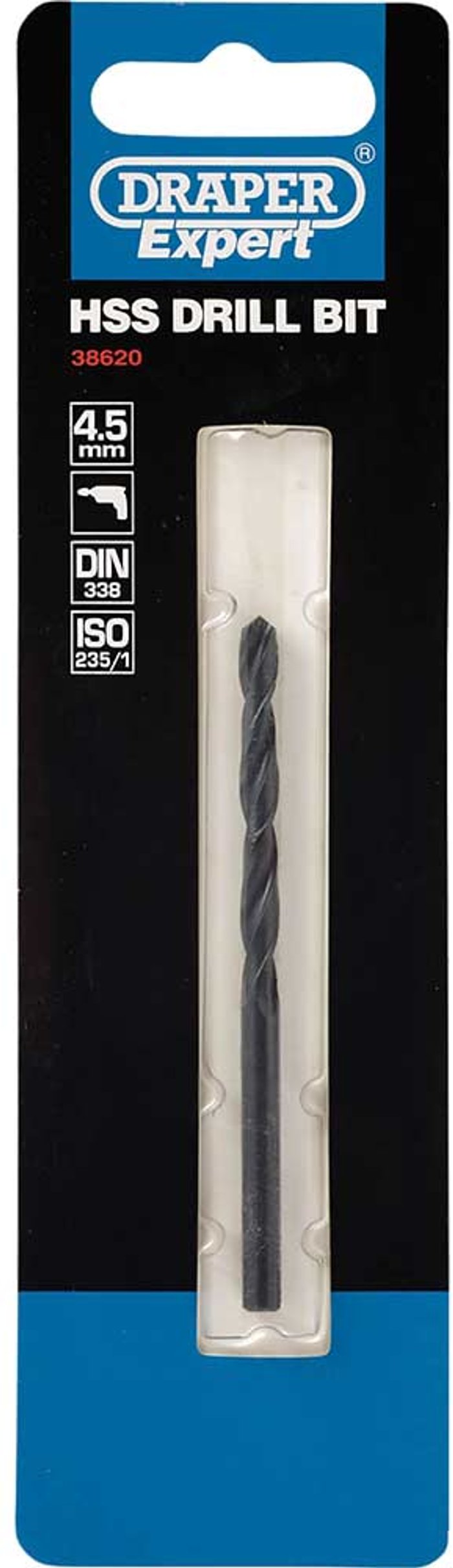 Tooled Up | Draper Draper Expert HSS Drill Bit 4.5mm Pack of 1 Draper Draper Expert HSS Drill Bit 4.5mm Pack of 1