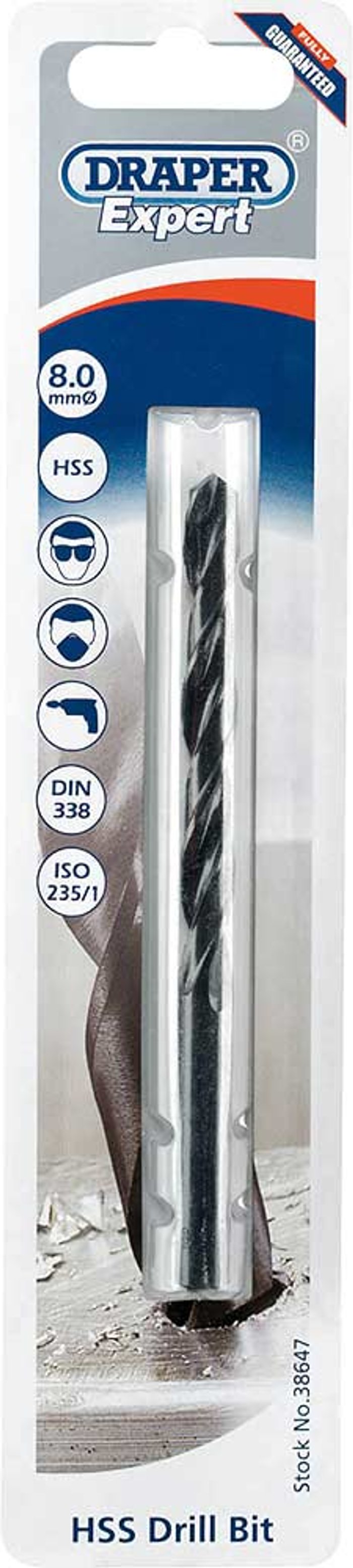 Tooled Up | Draper Draper Expert HSS Drill Bit 8mm Pack of 1 Draper Draper Expert HSS Drill Bit 8mm Pack of 1