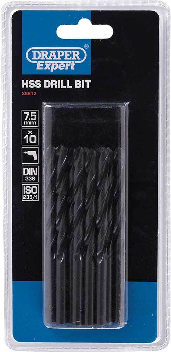 Tooled Up | Draper Draper Expert HSS Drill Bit 7.5mm Pack of 10 Draper Draper Expert HSS Drill Bit 7.5mm Pack of 10