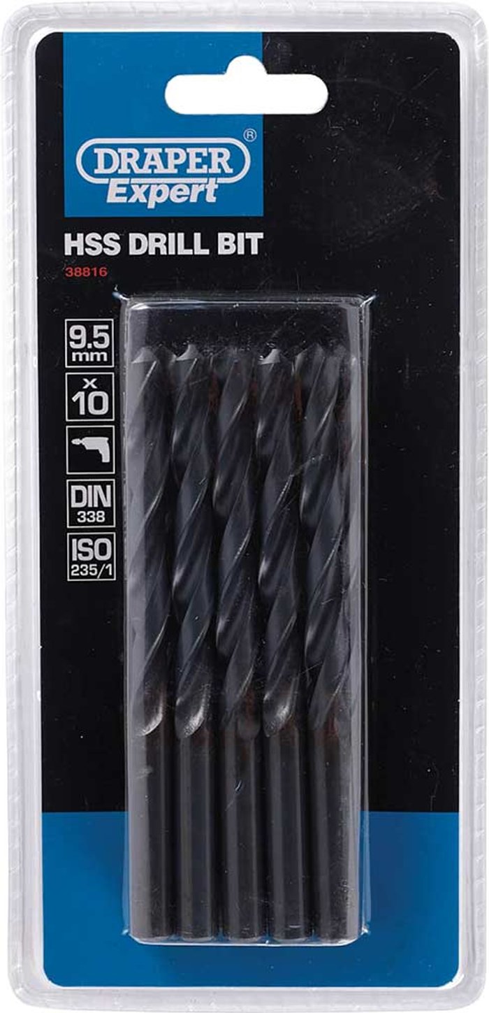 Tooled Up | Draper Draper Expert HSS Drill Bit 9.5mm Pack of 10 Draper Draper Expert HSS Drill Bit 9.5mm Pack of 10