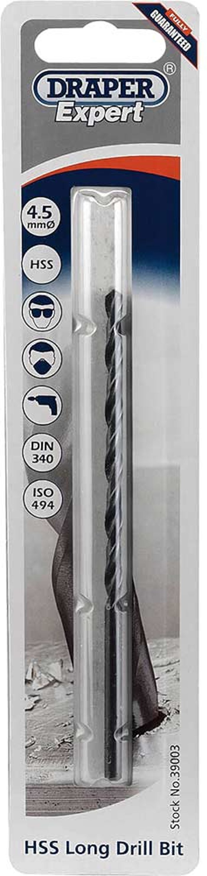 Tooled Up | Draper Draper Expert HSS Extra Long Jobber Drill Bit 4.5mm Draper Draper Expert HSS Extra Long Jobber Drill Bit 4.5mm
