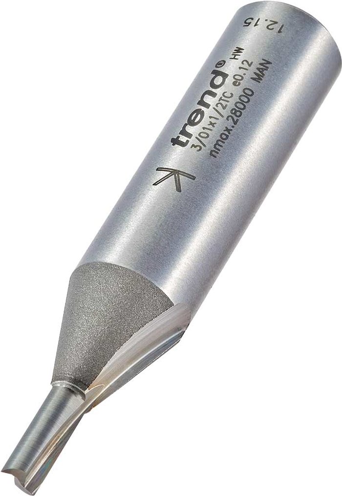 Tooled Up | Trend Trend Professional Two Flute Straight Router Cutter 4mm 11mm 1/2 Trend Trend Professional Two Flute Straight Router Cutter 4mm 11mm 1/2