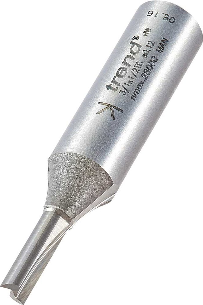 Tooled Up | Trend Trend Professional Two Flute Straight Router Cutter 5mm 16mm 1/2 Trend Trend Professional Two Flute Straight Router Cutter 5mm 16mm 1/2