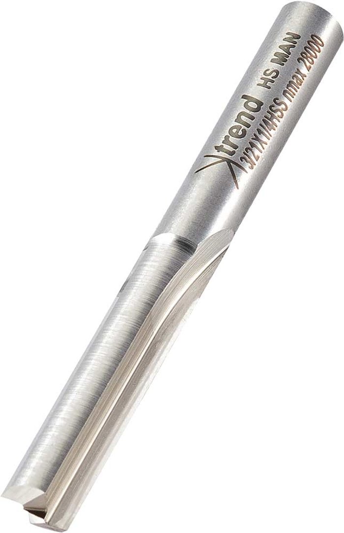 Tooled Up | Trend Trend HSS Two Flute Straight Router Cutter 6.3mm 28mm 1/4 Trend Trend HSS Two Flute Straight Router Cutter 6.3mm 28mm 1/4