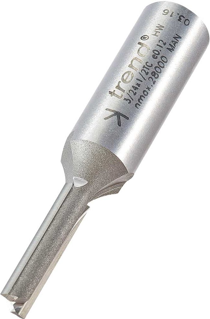 Tooled Up | Trend Trend Professional Two Flute Straight Router Cutter 6mm 25mm 1/2 Trend Trend Professional Two Flute Straight Router Cutter 6mm 25mm 1/2