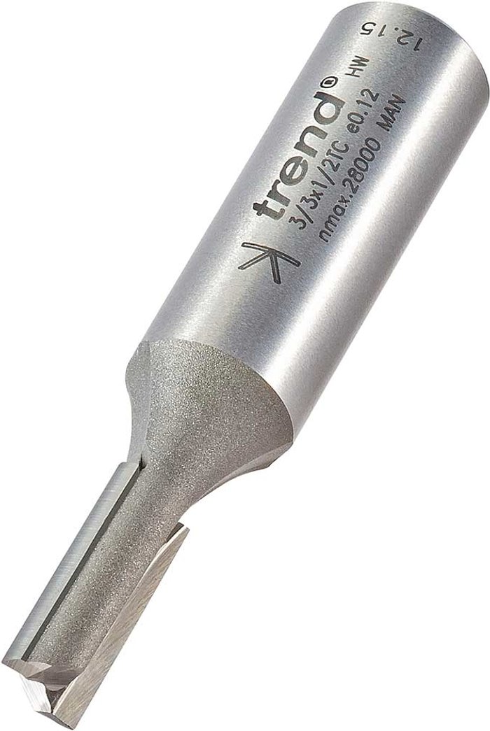 Tooled Up | Trend Trend Professional Two Flute Straight Router Cutter 7mm 19mm 1/2 Trend Trend Professional Two Flute Straight Router Cutter 7mm 19mm 1/2