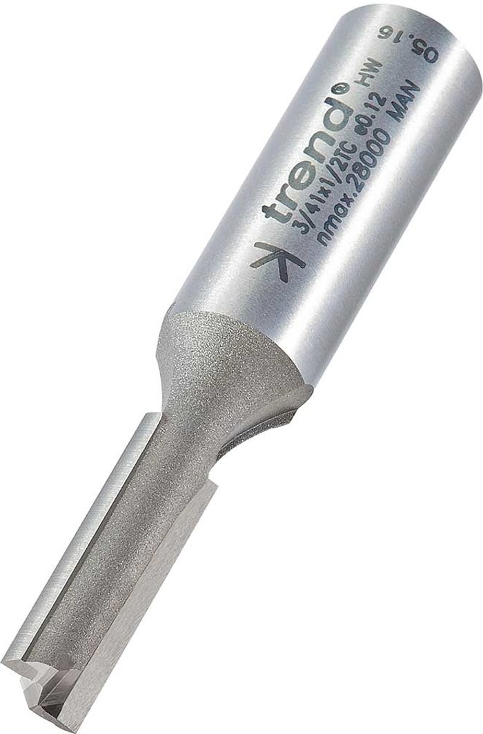 Tooled Up | Trend Trend Professional Two Flute Straight Router Cutter 8mm 25mm 1/2 Trend Trend Professional Two Flute Straight Router Cutter 8mm 25mm 1/2