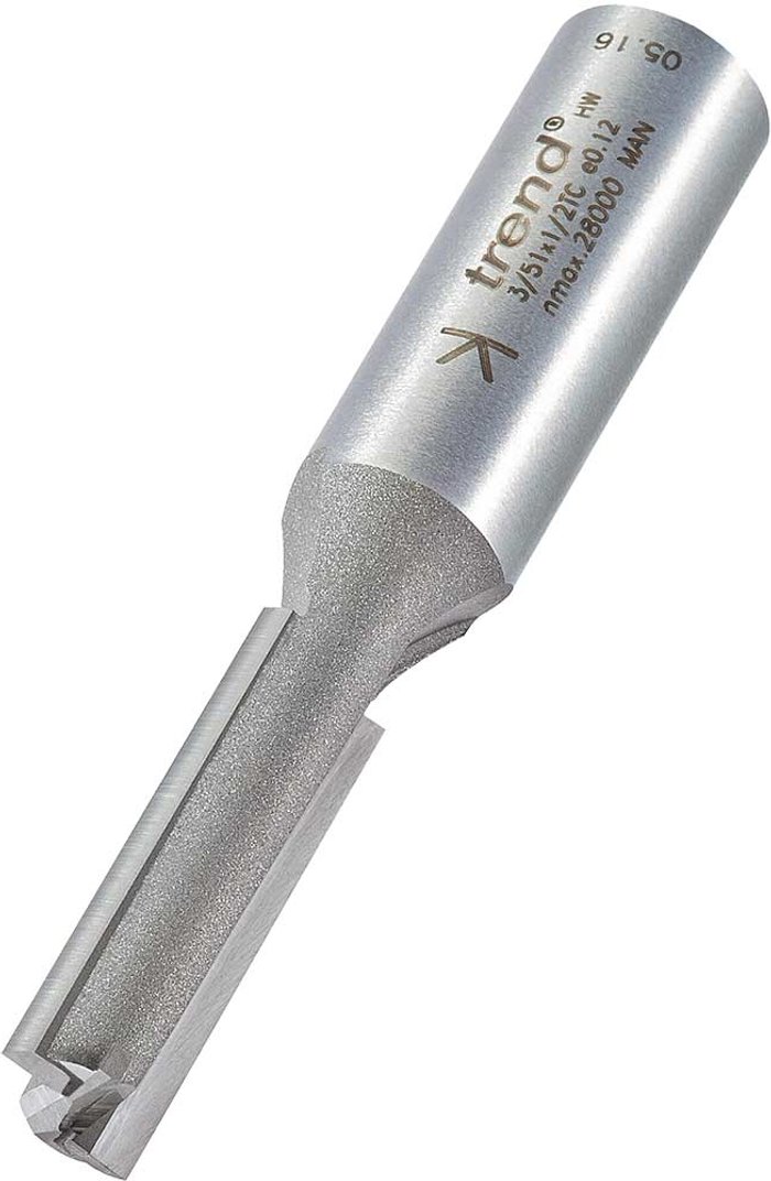 Tooled Up | Trend Trend Professional Two Flute Straight Router Cutter 9.5mm 32mm 1/2 Trend Trend Professional Two Flute Straight Router Cutter 9.5mm 32mm 1/2
