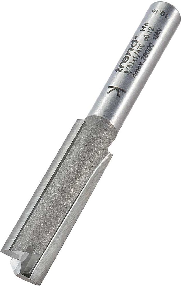 Tooled Up | Trend Trend Professional Two Flute Straight Router Cutter 9.5mm 32mm 1/4 Trend Trend Professional Two Flute Straight Router Cutter 9.5mm 32mm 1/4