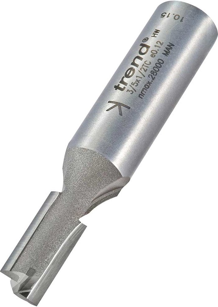Tooled Up | Trend Trend Professional Two Flute Straight Router Cutter 9mm 19mm 1/2 Trend Trend Professional Two Flute Straight Router Cutter 9mm 19mm 1/2