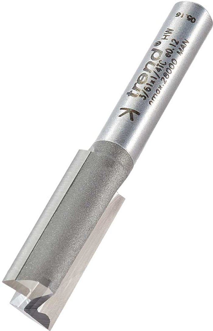 Tooled Up | Trend Trend Professional Two Flute Straight Router Cutter 10mm 25mm 1/4 Trend Trend Professional Two Flute Straight Router Cutter 10mm 25mm 1/4