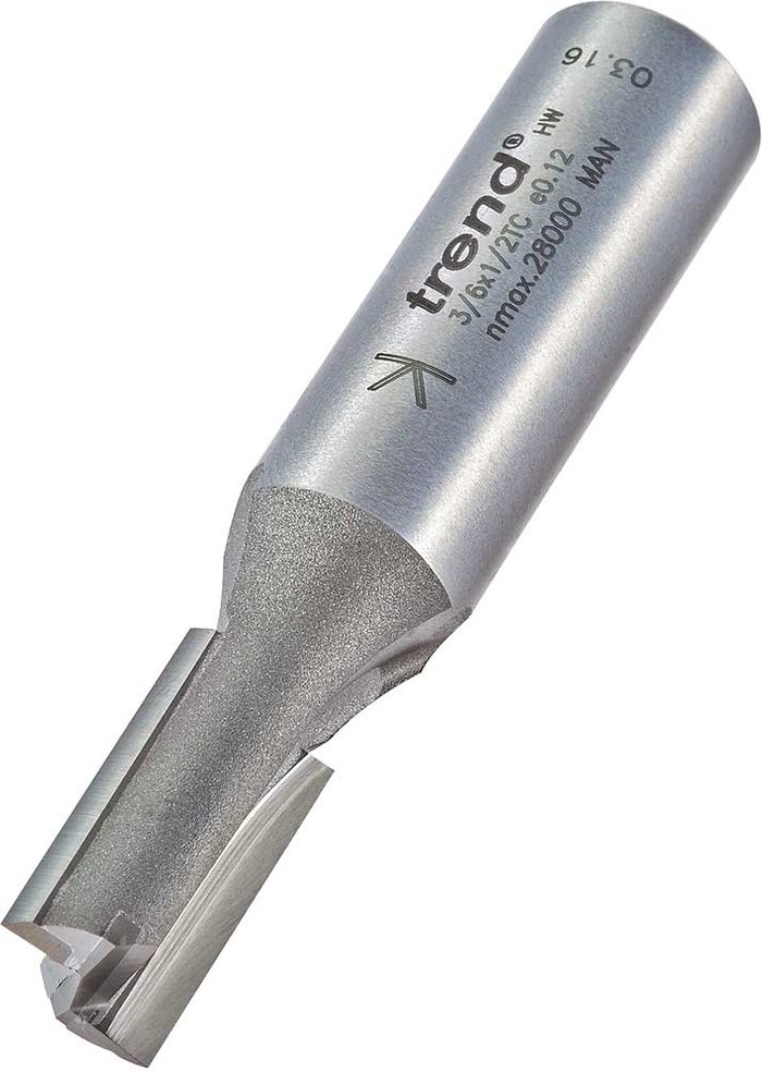 Tooled Up | Trend Trend Professional Two Flute Straight Router Cutter 10mm 19mm 1/2 Trend Trend Professional Two Flute Straight Router Cutter 10mm 19mm 1/2