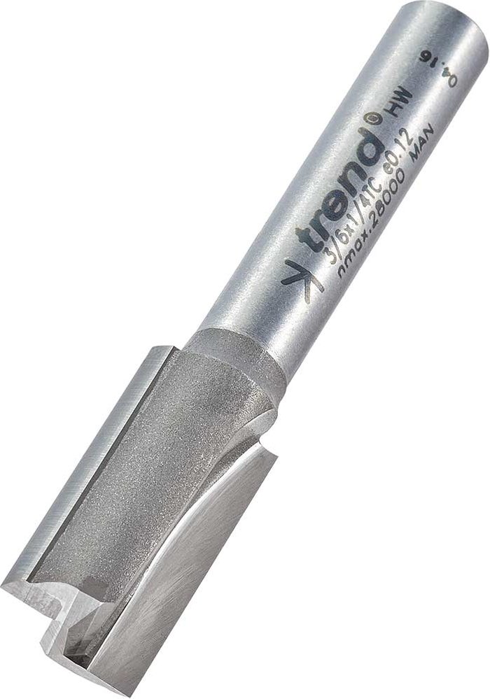 Tooled Up | Trend Trend Professional Two Flute Straight Router Cutter 10mm 19mm 1/4 Trend Trend Professional Two Flute Straight Router Cutter 10mm 19mm 1/4