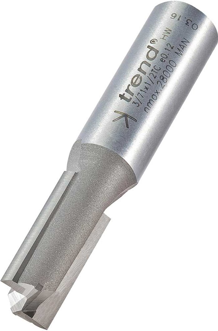 Tooled Up | Trend Trend Professional Two Flute Straight Router Cutter 38mm 25mm 1/2 Trend Trend Professional Two Flute Straight Router Cutter 38mm 25mm 1/2