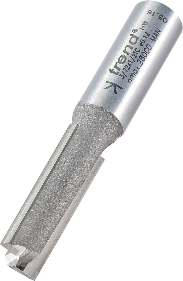 Tooled Up | Trend Trend Professional Two Flute Straight Router Cutter 12mm 38mm 1/2 Trend Trend Professional Two Flute Straight Router Cutter 12mm 38mm 1/2
