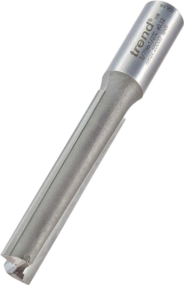 Tooled Up | Trend Trend Professional Two Flute Straight Router Cutter 12mm 63mm 1/2 Trend Trend Professional Two Flute Straight Router Cutter 12mm 63mm 1/2