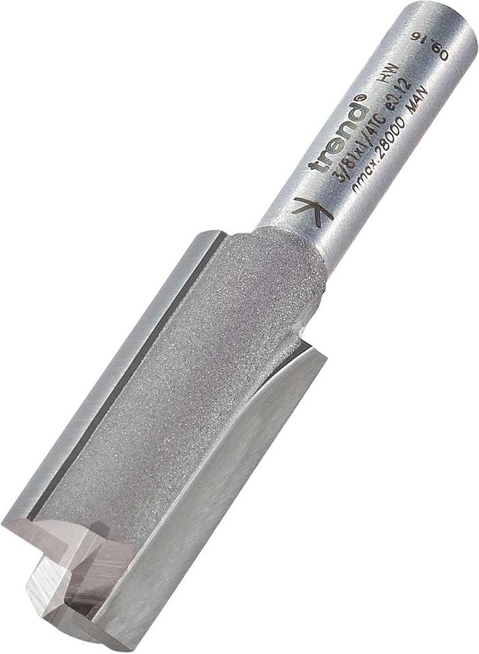 Tooled Up | Trend Trend Professional Two Flute Straight Router Cutter 12.7mm 32mm 1/4 Trend Trend Professional Two Flute Straight Router Cutter 12.7mm 32mm 1/4