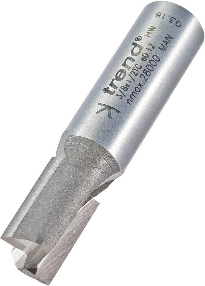 Tooled Up | Trend Trend Professional Two Flute Straight Router Cutter 12mm 19mm 1/2 Trend Trend Professional Two Flute Straight Router Cutter 12mm 19mm 1/2