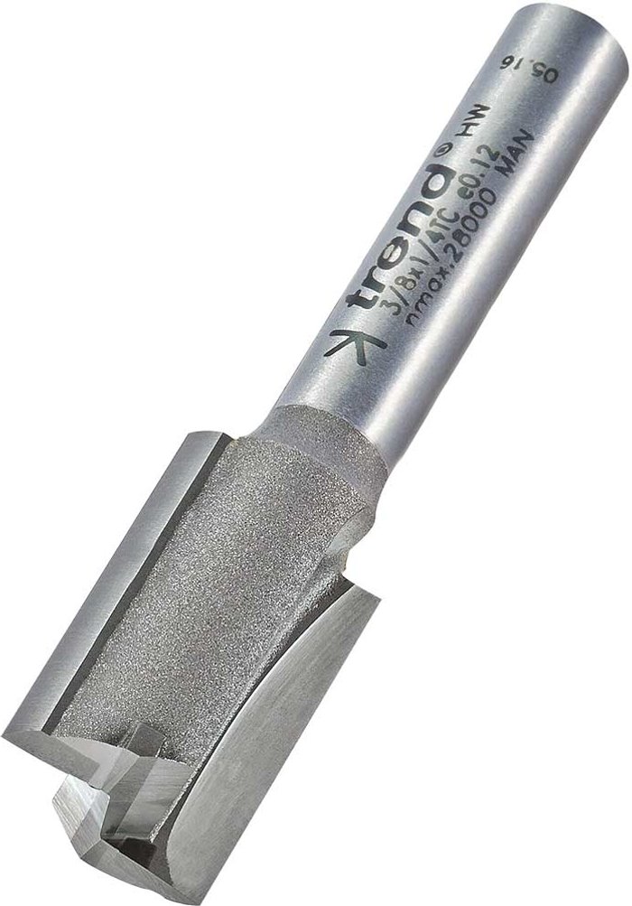 Tooled Up | Trend Trend Professional Two Flute Straight Router Cutter 12mm 19mm 1/4 Trend Trend Professional Two Flute Straight Router Cutter 12mm 19mm 1/4