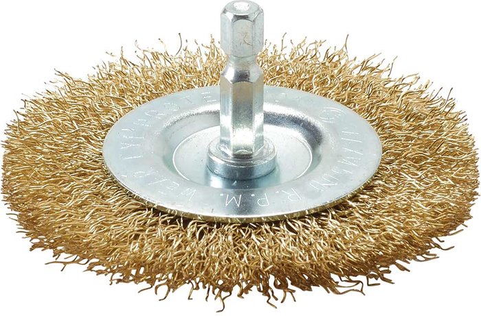 Tooled Up | Draper Draper Brassed Wire Wheel Brush 75mm 6mm Shank Draper Draper Brassed Wire Wheel Brush 75mm 6mm Shank