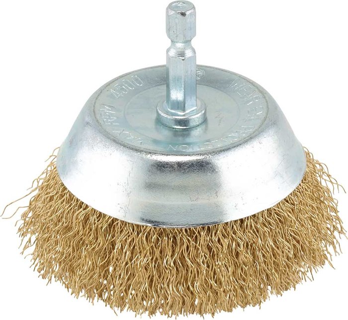 Tooled Up | Draper Draper Hollow Cup Brassed Steel Wire Brush 75mm 6mm Shank Draper Draper Hollow Cup Brassed Steel Wire Brush 75mm 6mm Shank