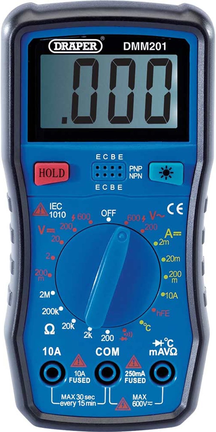 Tooled Up | Draper Draper DMM201 Digital Multimeter Draper Draper DMM201 Digital Multimeter